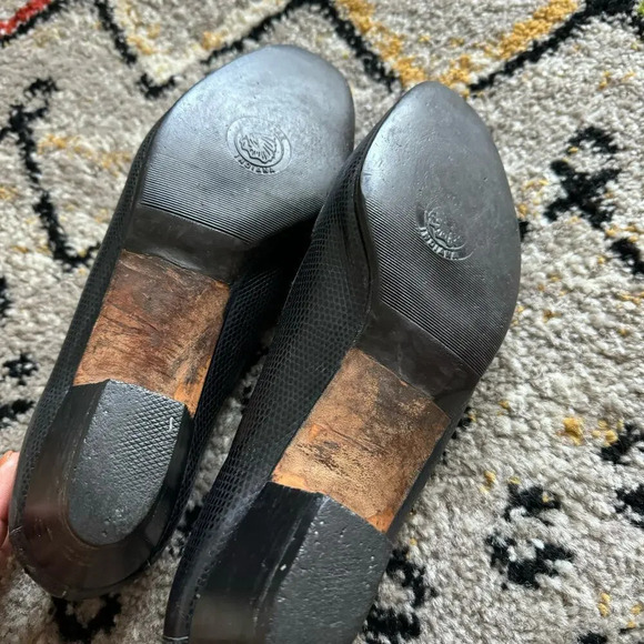 Salvatore Ferragamo Womens Animal Print Loafers 8.5 Black Lizard Whimsigoth - Picture 11 of 13